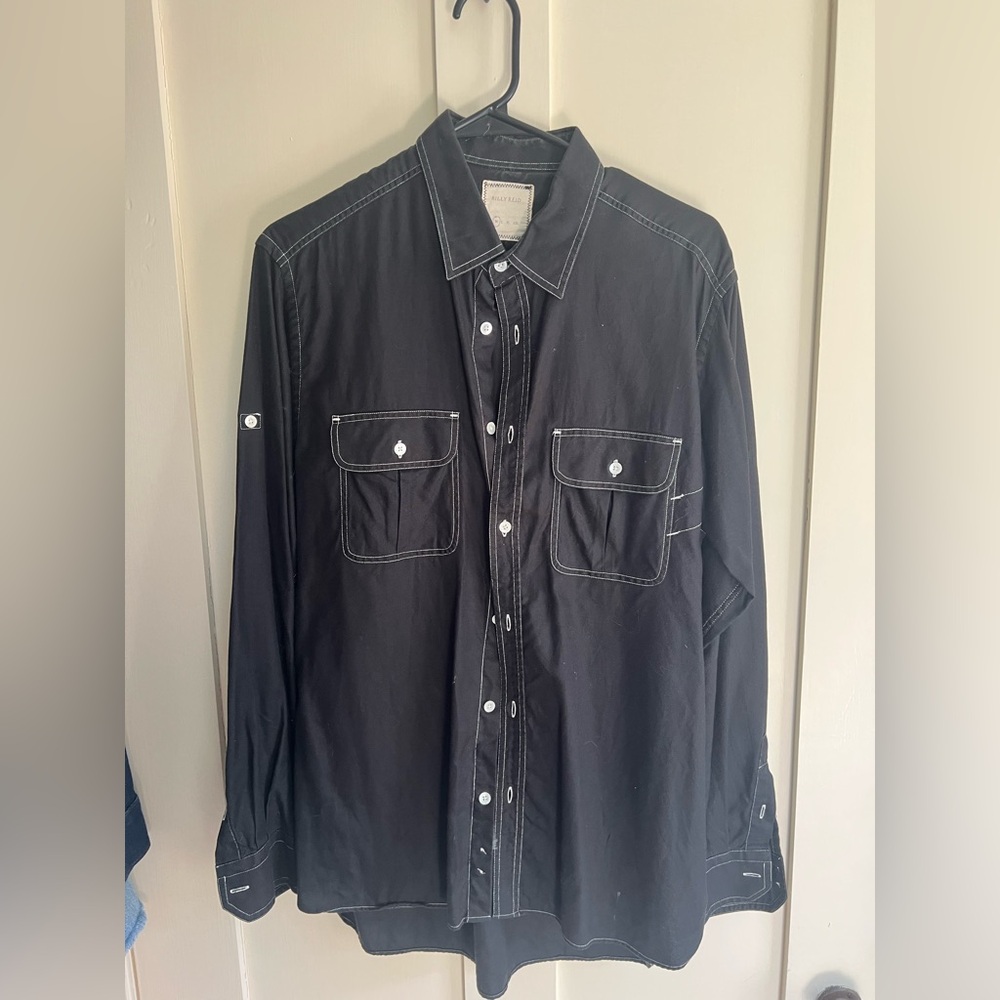 Billy Reid Black Shirt with White Accents